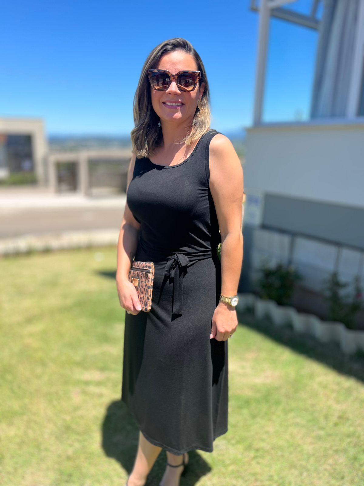 Vestido Viscolycra Midi c/Cinto - Imagem 2