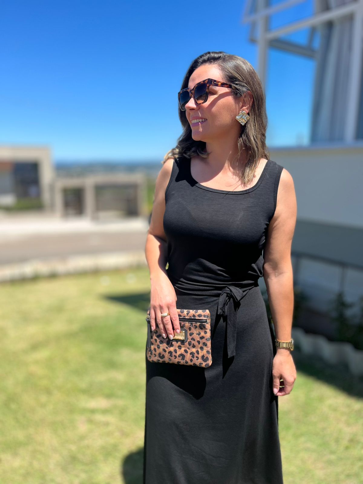 Vestido Viscolycra Midi c/Cinto