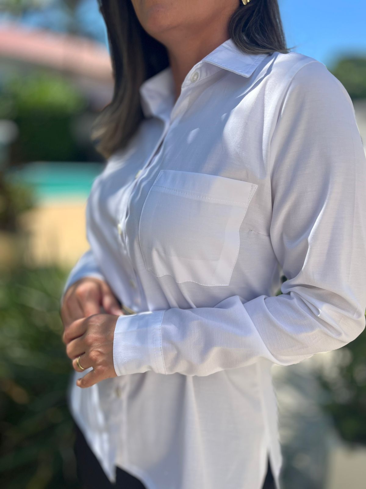 Camisa Tricoline c/1 bolso prega costas ML - Imagem 2