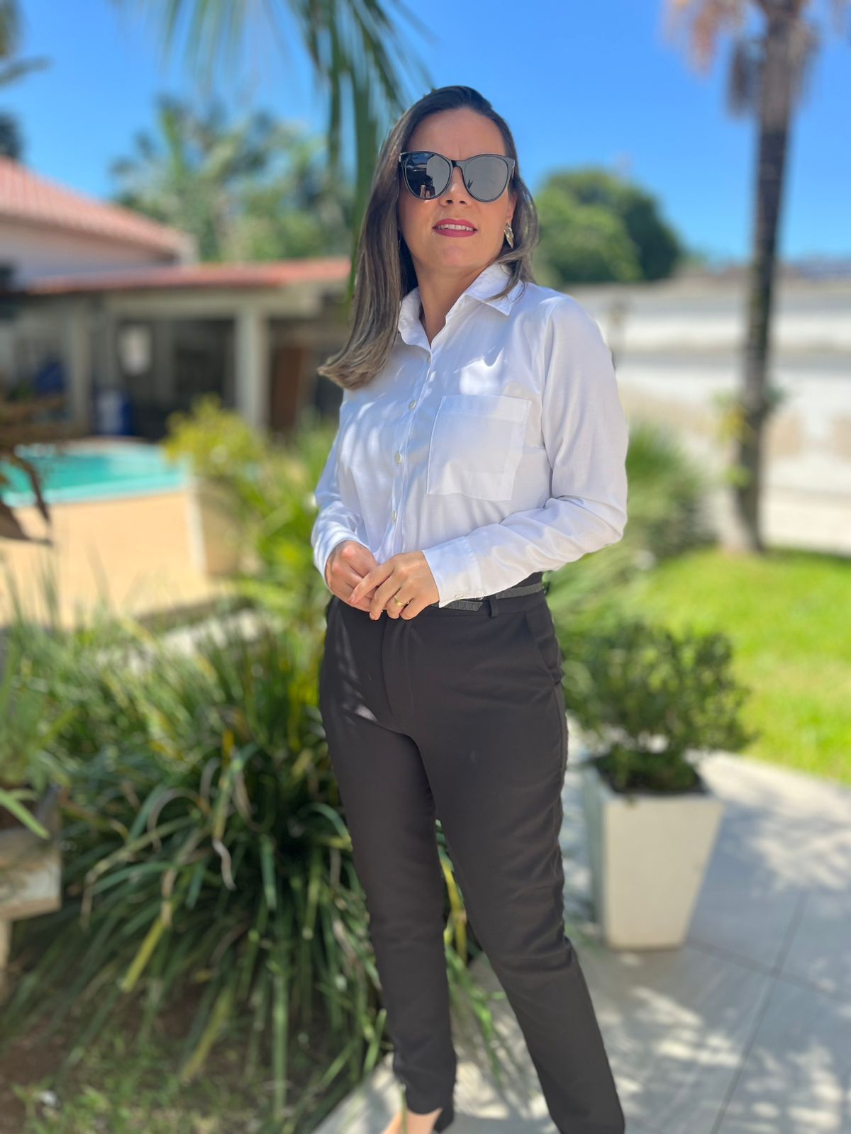 Camisa Tricoline c/1 bolso prega costas ML - Imagem 4