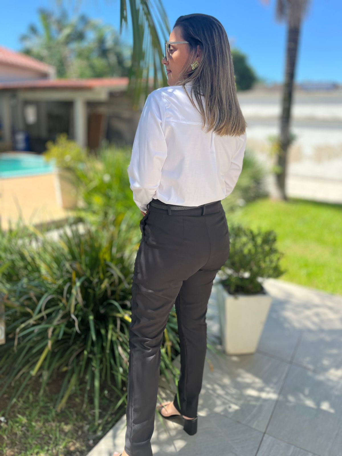 Camisa Tricoline c/1 bolso prega costas ML - Imagem 6