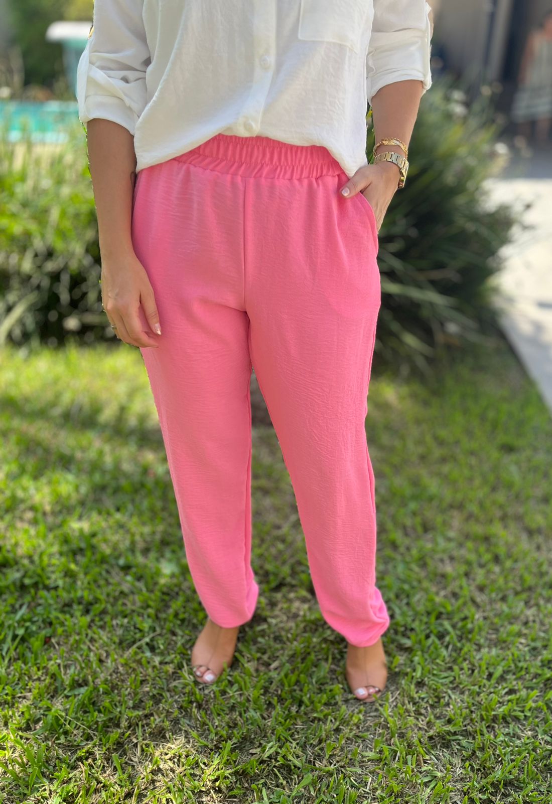 Calça Crepe Bolso Traseiro - Imagem 6